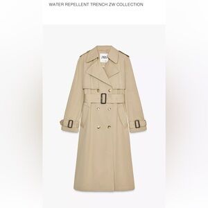 Zara Women's Beige Belted Trench Coat size Small